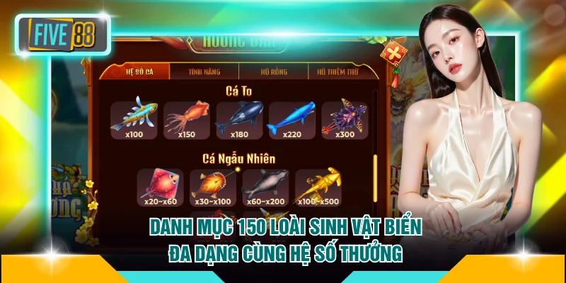 Danh mục 150 loài sinh vật biển đa dạng cùng hệ số thưởng