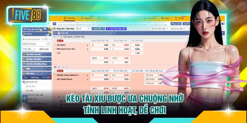 Kèo tài xỉu được ưa chuộng nhờ tính linh hoạt, dễ chơi